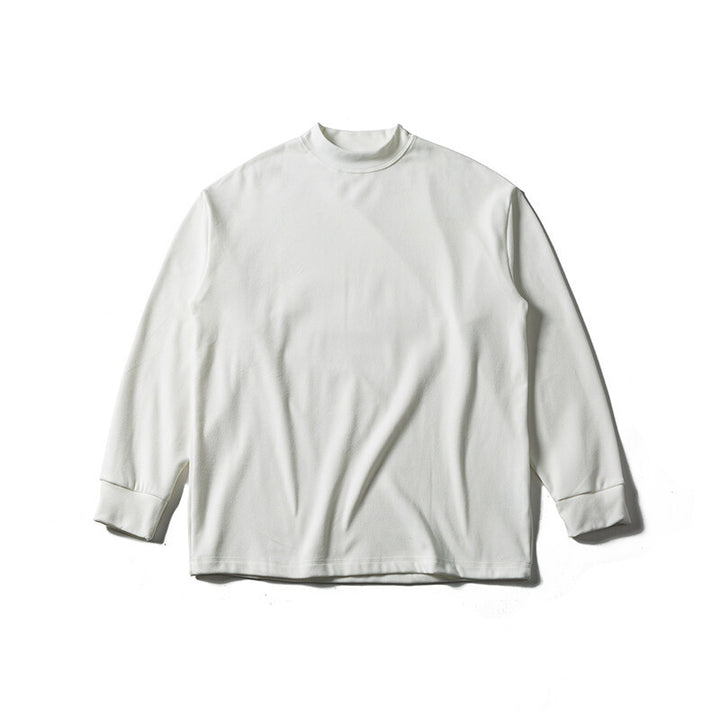 Unisex Oversize-Langarmshirt mit Mockneck aus Baumwollmischung Drune