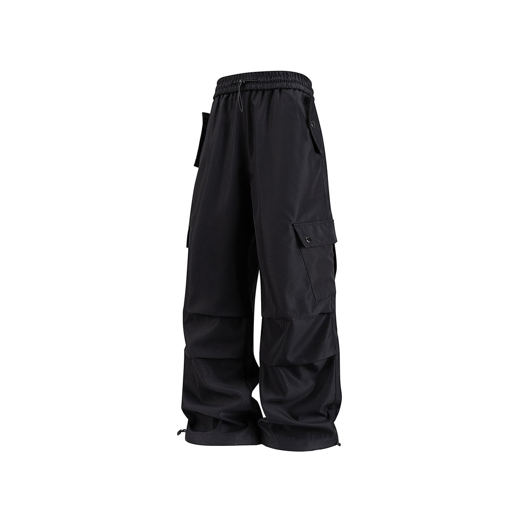 Herren Weite Utility-Cargohose mit Tunnelzugbund, Klapptaschen und verstellbaren Saumabschlüssen Drune