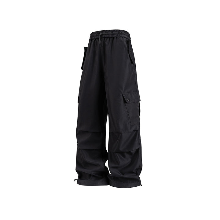 Herren Weite Utility-Cargohose mit Tunnelzugbund, Klapptaschen und verstellbaren Saumabschlüssen Drune