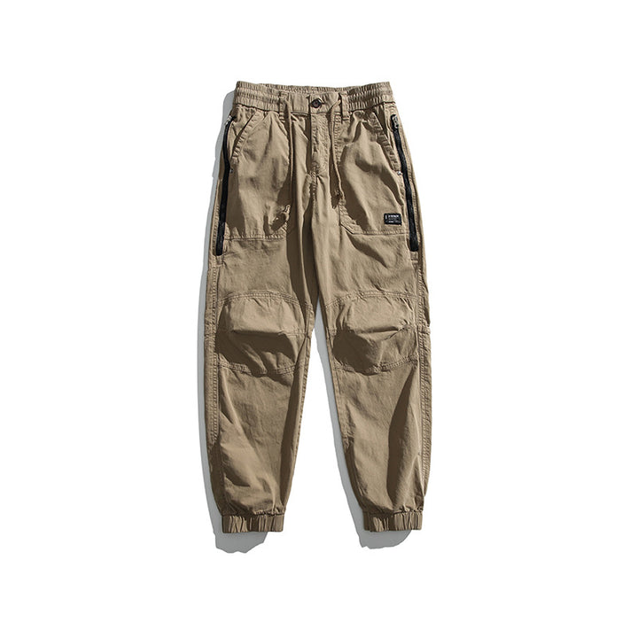 Herren Taktische Utility-Cargohose im Joggerstil mit verstärkten Kniepaneelen, Reißverschlusstaschen und elastischem Bund Drune