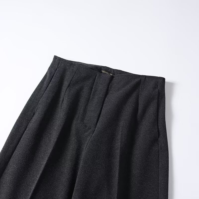 Damen Hochtaillierte Bügelfalten-Hose mit weitem Bein und klassischem Tailoring Drune