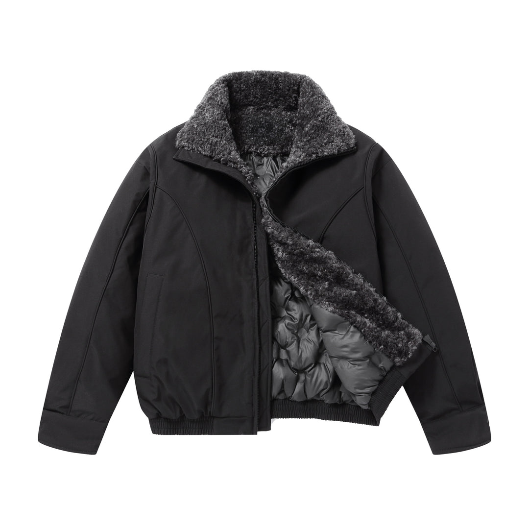 Herren Kurz geschnittene Thermobomberjacke mit hohem Teddykragen Drune