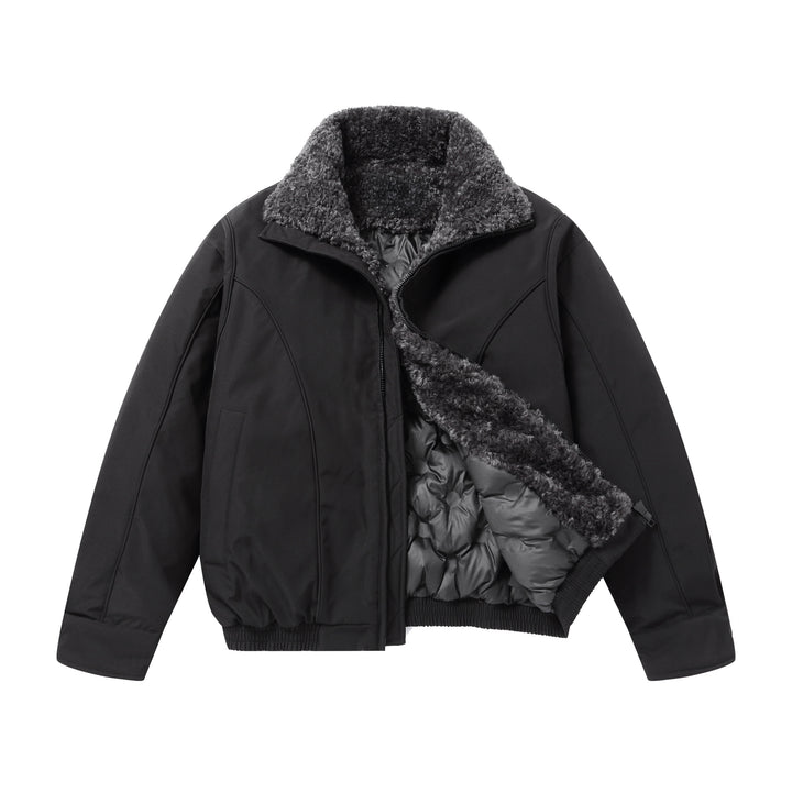 Herren Kurz geschnittene Thermobomberjacke mit hohem Teddykragen Drune