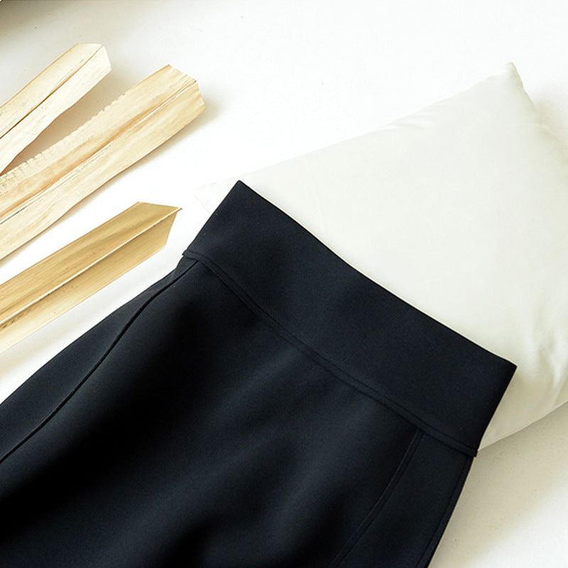 Damen Eleganter Midirock mit hohem Schlitz Drune