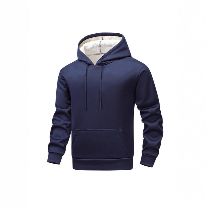 Herren Fleece-Kapuzenpullover mit Sherpa-Innenfutter und Kängurutasche Drune