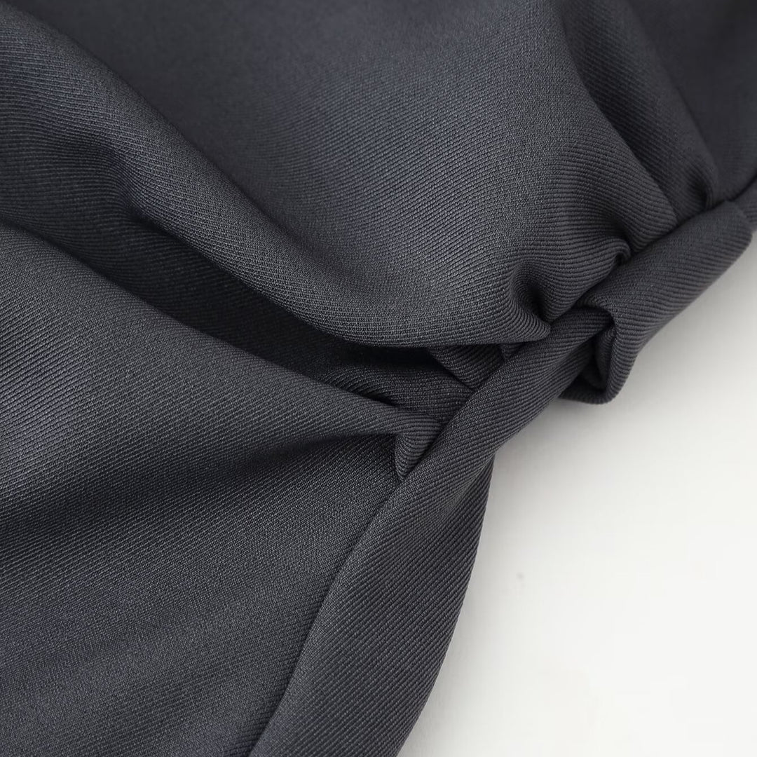 Damen Weite High‑Waist Jogginghose mit elastischem Bund, Eingrifftaschen und gerafften Beinabschlüssen Drune