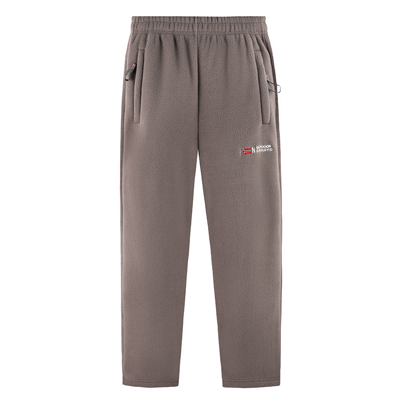 Damen Bequeme Thermo-Fleece-Jogginghose mit Gummibund und Reißverschlusstaschen Drune