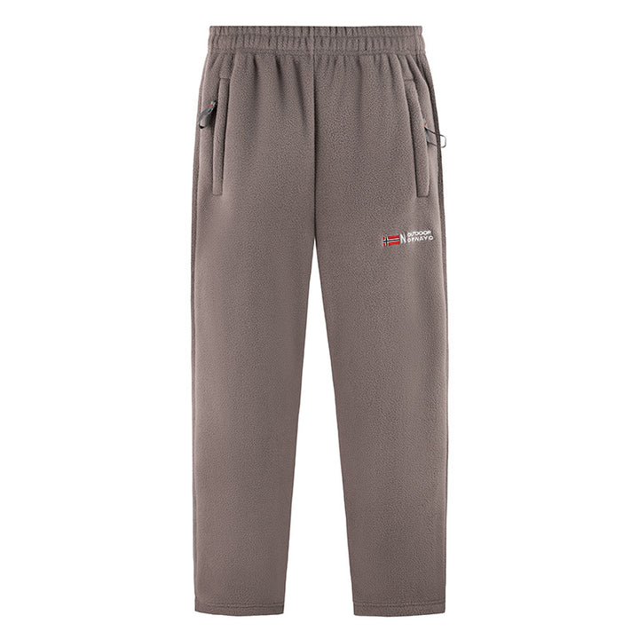 Damen Bequeme Thermo-Fleece-Jogginghose mit Gummibund und Reißverschlusstaschen Drune
