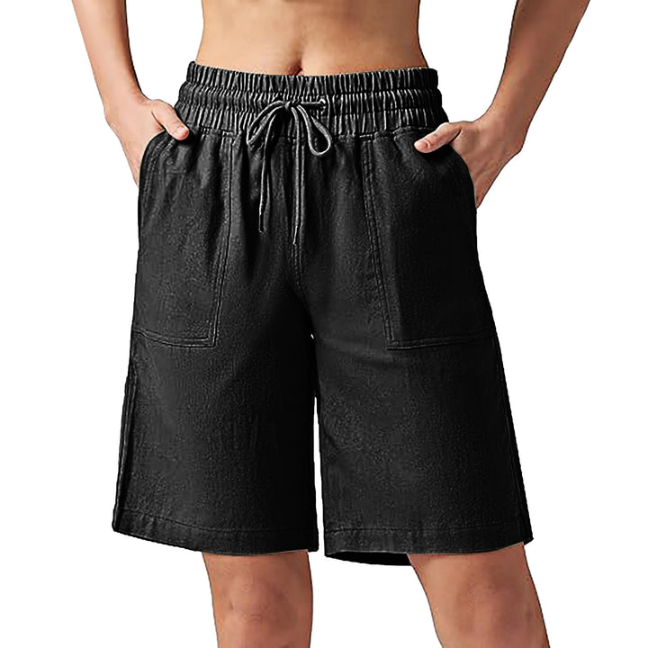 Damen lässige Freizeithose mit elastischem Bund und praktischen Taschen Drune