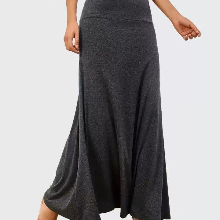 Damen Maxi-Rock aus weichem Stretch-Material mit hohem Taillenbund Drune