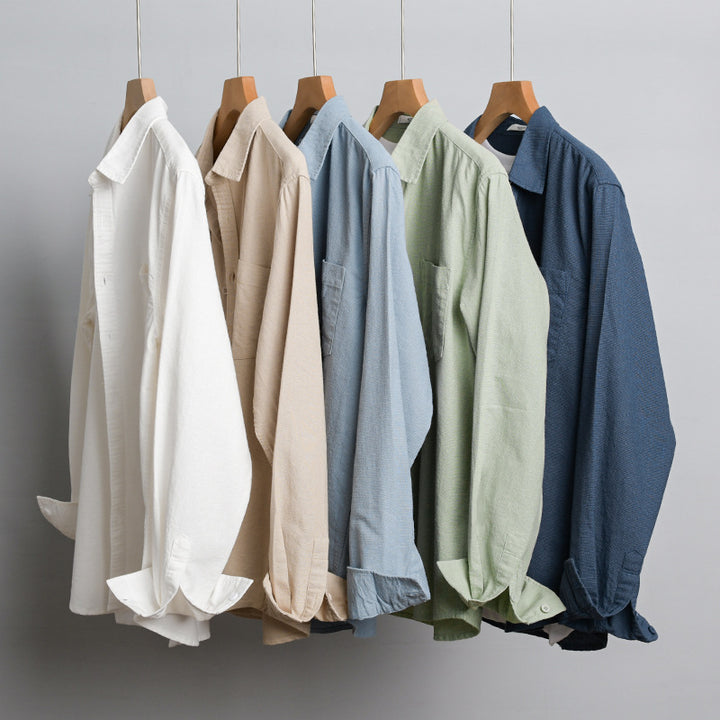 Herren Soft‑Touch Baumwollmix Overshirt im Layering‑Look mit Brusttasche Drune