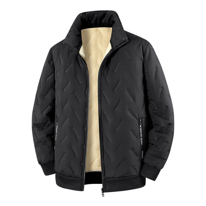 Herren Wattierte Jacke mit Teddyfutter, Stehkragen & Reißverschluss Drune