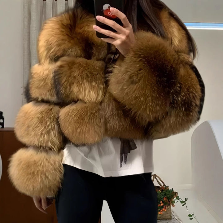 Damen kuschelige Pelzjacke Drune