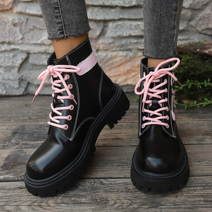 Damen Modische High-Top Boots mit Herz-Details Drune