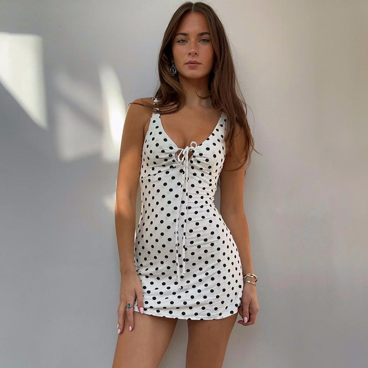 Damen figurbetontes Strickkleid mit V-Ausschnitt und kontrastierenden Streifen Drune