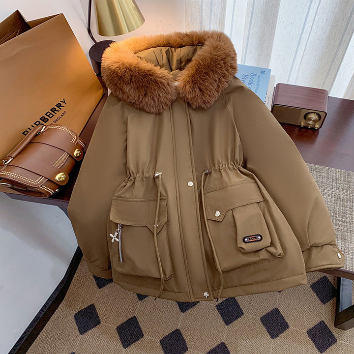 Damen Winterjacke mit abnehmbarem Kunstpelzkragen und praktischen Taschen Drune