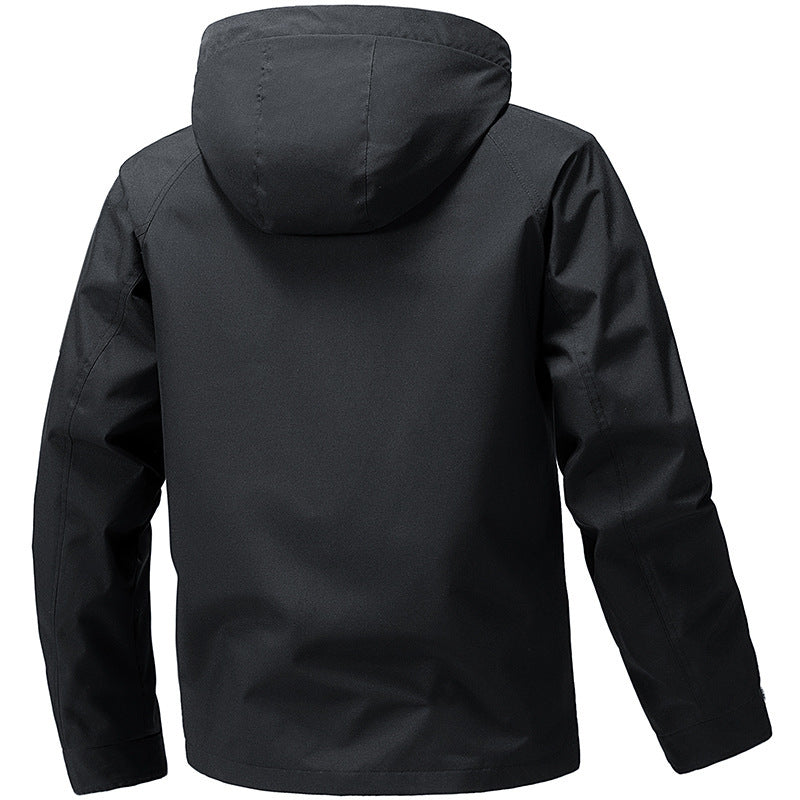 Herren technische Kapuzen-Softshelljacke mit verstellbarer Kapuze und Utility-Taschen Drune