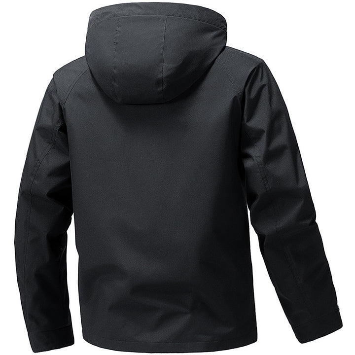 Herren technische Kapuzen-Softshelljacke mit verstellbarer Kapuze und Utility-Taschen Drune