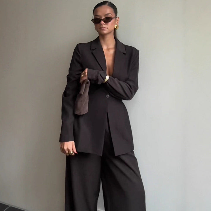 Damen Blazer mit tiefem V-Ausschnitt und eleganter Silhouette Drune