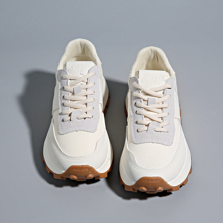 Damen Plateau-Casual-Sneaker mit profiliertem Gum-Profil und Velours-Overlays Drune