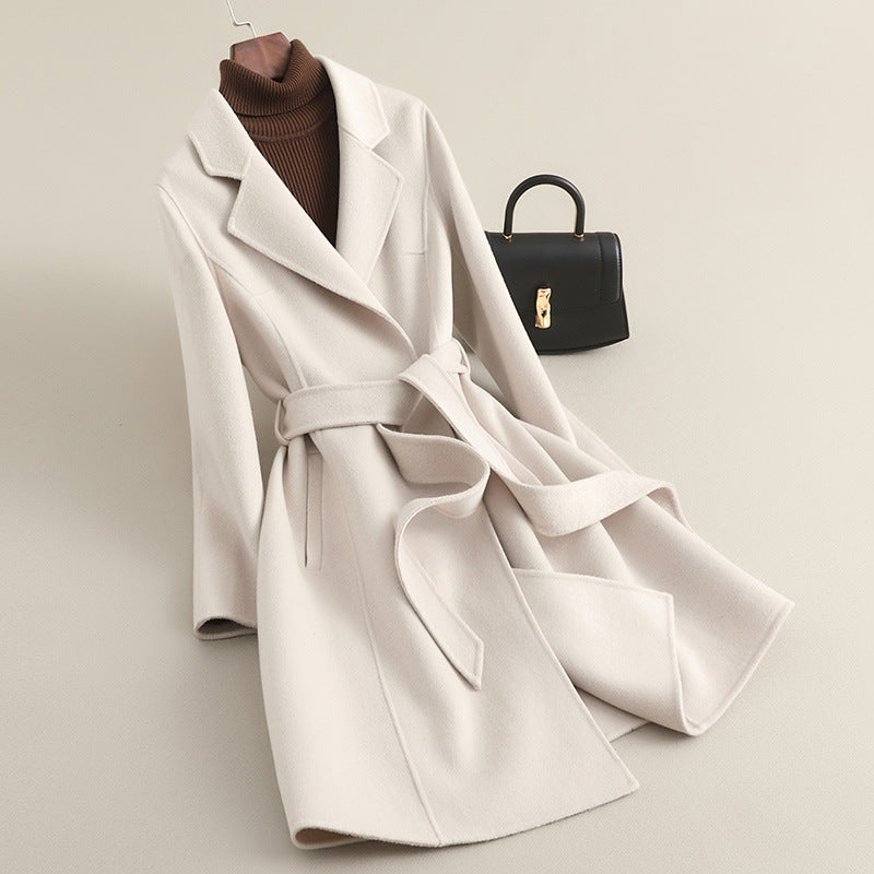 Damen Eleganter Wollmantel mit praktischen Taschen Drune
