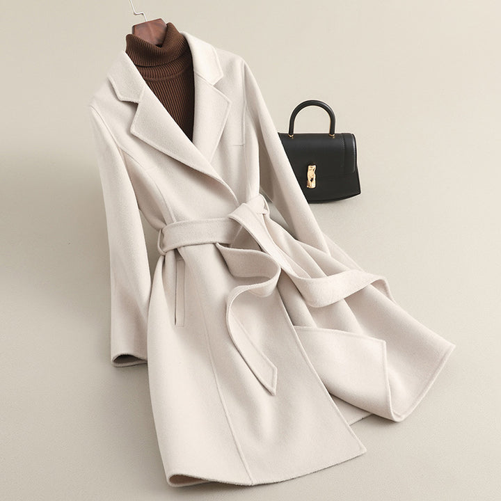 Damen Eleganter Wollmantel mit praktischen Taschen Drune