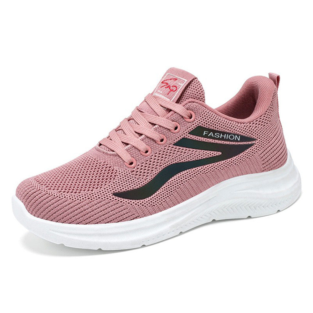 Damen nan ultraleichter Strick-Fitness-Sneaker mit nahtlosem Atmungsnetz, stoßdämpfender EVA-Wabenlaufsohle und verstärkter Zehenkappe Drune