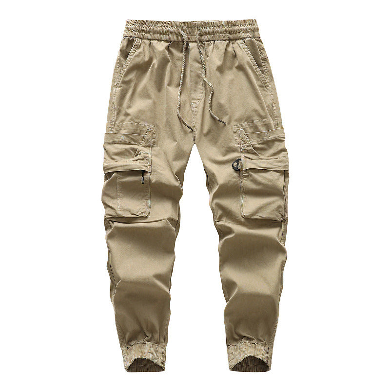 Herren Robust-Canvas Cargo-Jogger mit elastischem Komfortbund, Sicherheits-Pattentaschen und Knieabnähern Drune