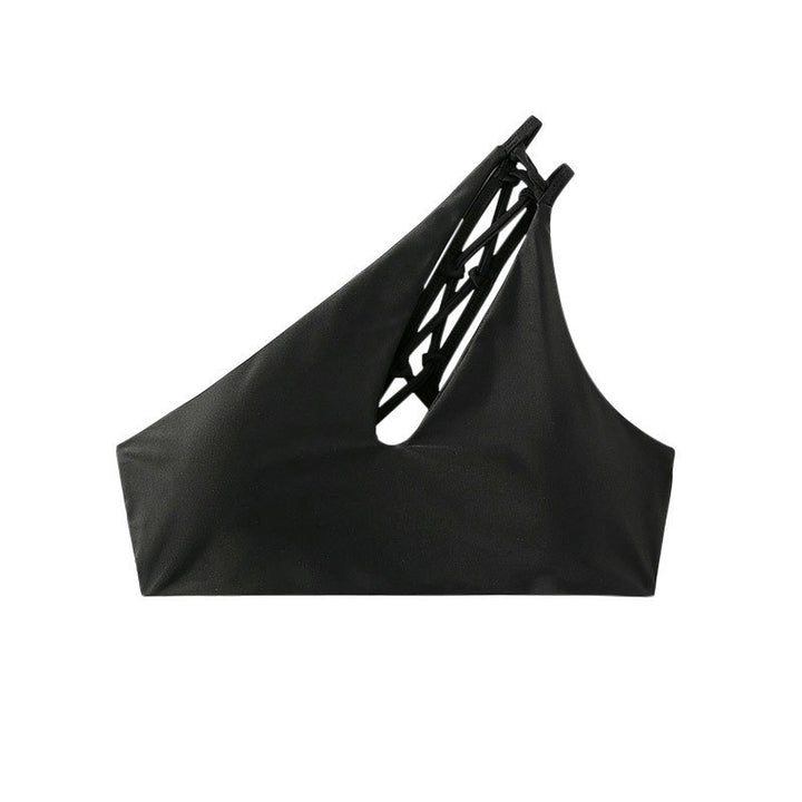 Damen Cropped Badeoberteil mit asymmetrischem Design und elegantem Cut-Out Drune