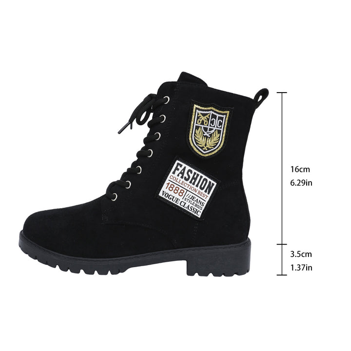 Damen Schnürstiefeletten mit modischem Patch-Design Drune