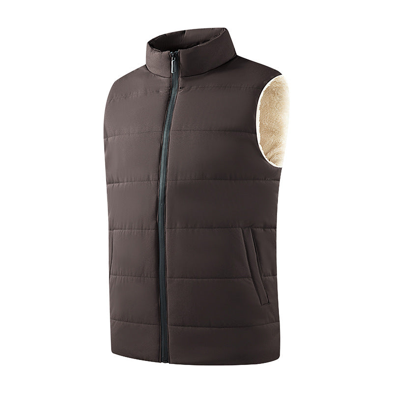 Herren Gepolsterte wattierte Weste mit Fleece‑Futter und Stehkragen Drune
