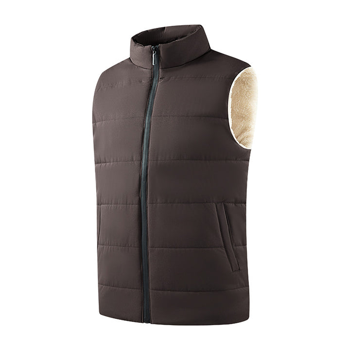 Herren Gepolsterte wattierte Weste mit Fleece‑Futter und Stehkragen Drune