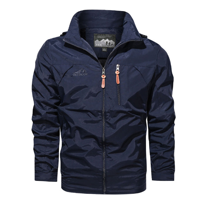 Herren nan leichte wasserabweisende Softshell Outdoorjacke mit Kapuze Brusttasche Drune