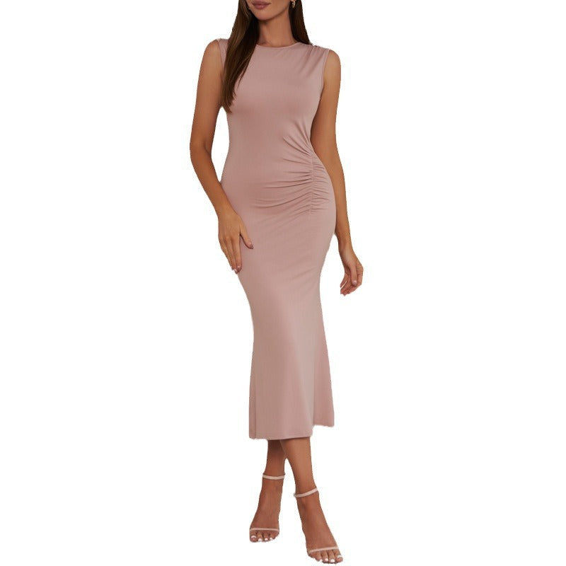 Damen Elegantes Midikleid mit Raffungsdetails Drune