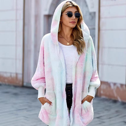 Damen weiche Kapuzenjacke aus kuscheligem Fleece mit Taschen Drune