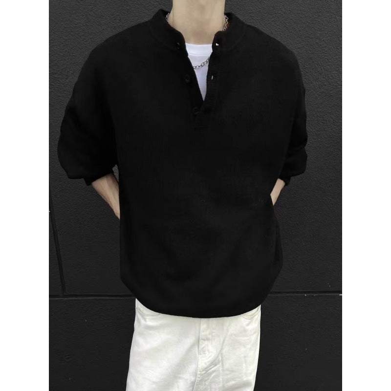 Herren Lässiger Strickpullover mit Knopfleiste Drune