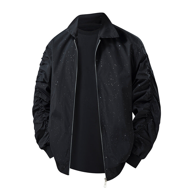 Herren Modische Übergangsjacke mit innovativem Stehkragen und nahtlosen Seitentaschen Drune