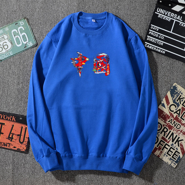 Unisex Oversize Sweatshirt mit Rundhalsausschnitt und dezenter Grafikapplikation Drune