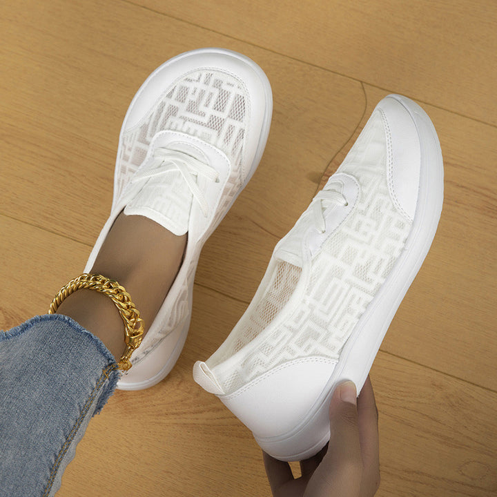 Damen leichte atmungsaktive Slip-On Sneaker mit Netzeinsatz Drune