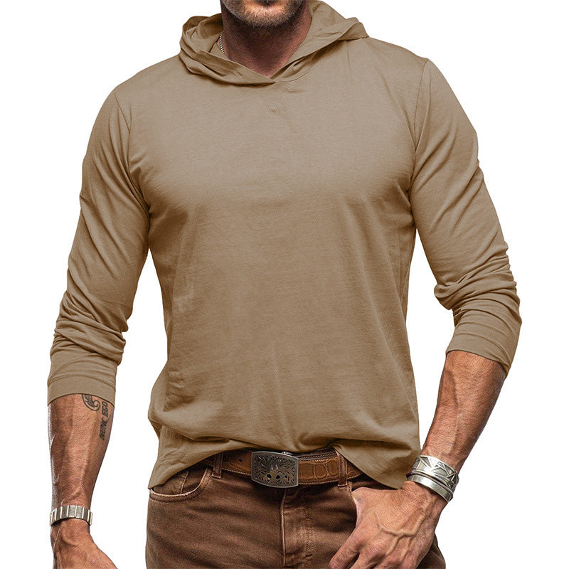Drune | Kapuzenpullover Slim Fit Langarm Leichter Baumwollstrick Minimalistischer Stil