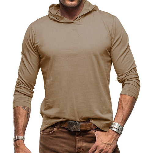 Drune | Kapuzenpullover Slim Fit Langarm Leichter Baumwollstrick Minimalistischer Stil