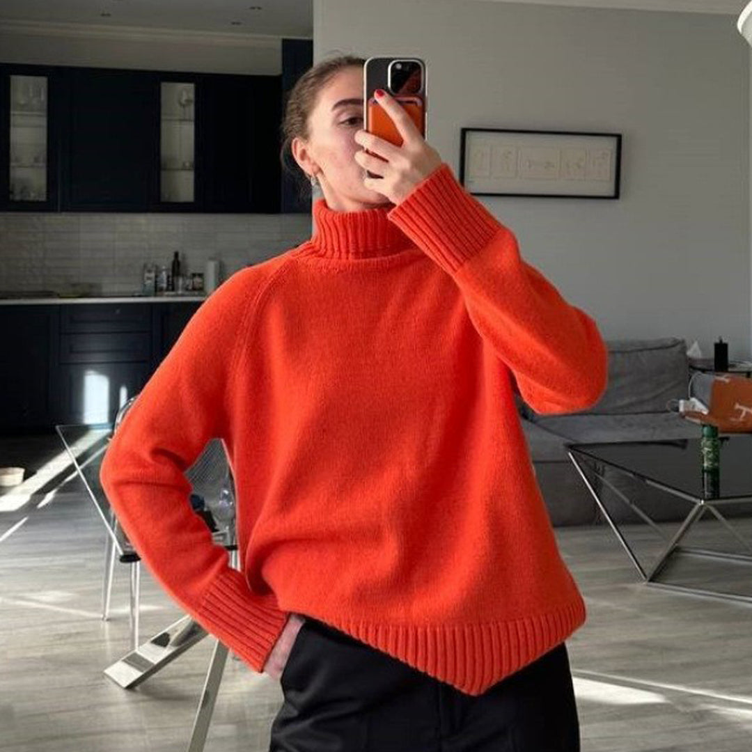 Damen Feinstrickpullover mit hohem Kragen Drune