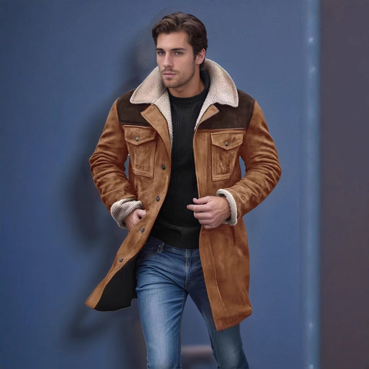 Herren Warm gefütterte Modische Jacke Drune