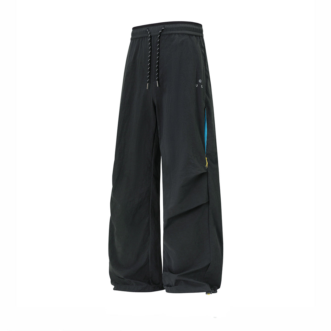 Unisex Weite technische Cargo-Hose mit Kordelbund, Zip-Taschen und verstellbarem Saum Drune