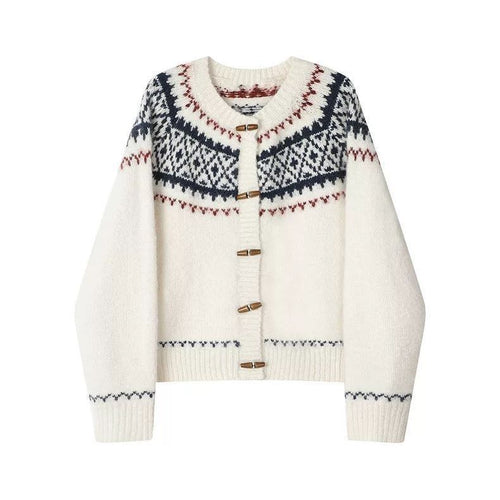 Damen Strickjacke mit edlem Norweger-Muster Drune
