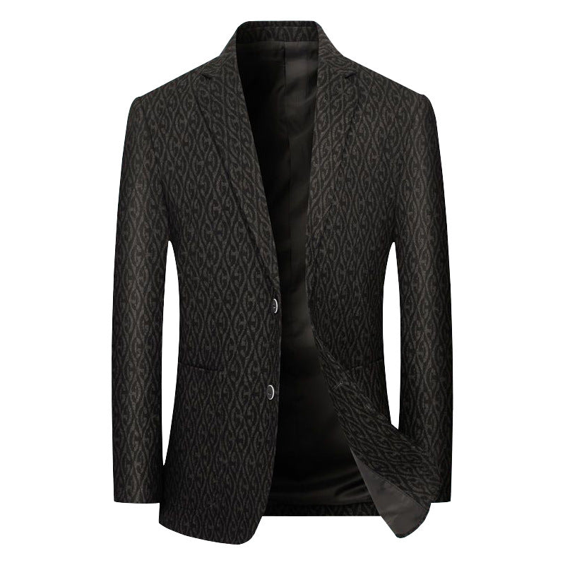 Herren Einreihiges Jacquard-Sakko mit schmaler Silhouette und feiner Struktur Drune