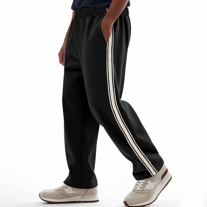 Herren nan weite Relax-Trackhose im Retro-Stil mit doppelter Seitenpaspel und elastischem Komfortbund Drune