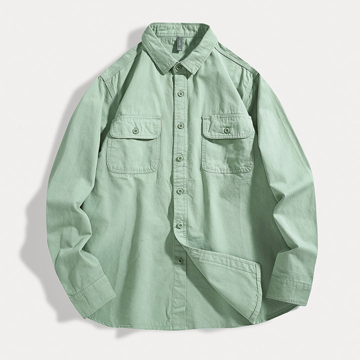 Herren Overshirt aus Baumwoll‑Twill mit Pattentaschen und Relaxed‑Fit Drune