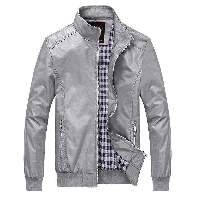 Herren Kurzblouson mit Stehkragen, Karo-Innenfutter und Rippenbündchen Drune