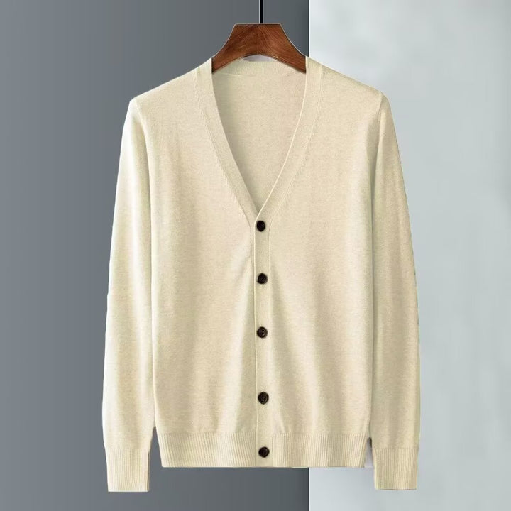 Herren Elegante Strickjacke mit V-Ausschnitt und Knopfverschluss Drune
